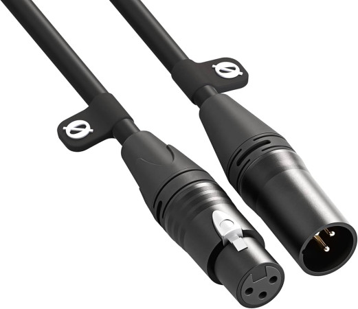 Pearstone PM Series XLR Male to XLR Female Professional Microphone Cable (3', Black)